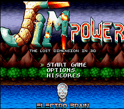 Jim Power - The Lost Dimension in 3D Title Screen
